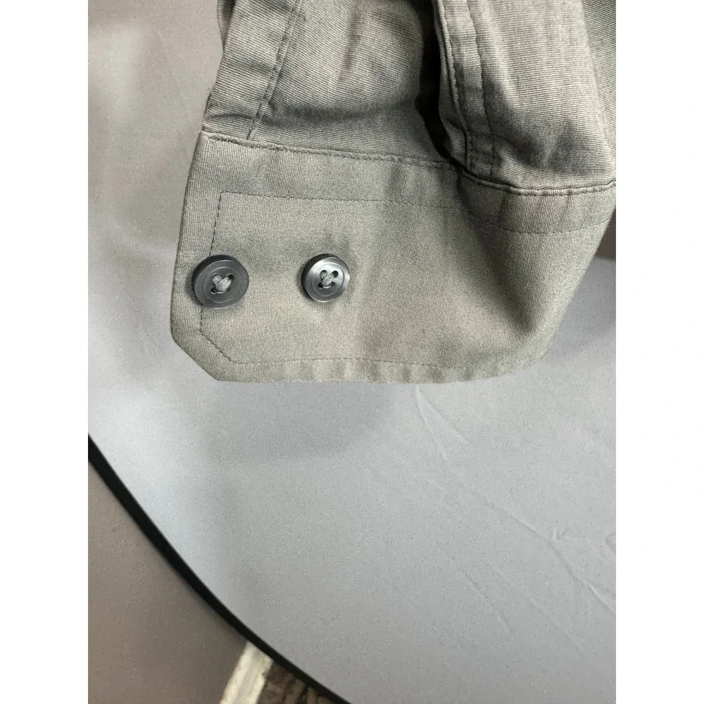 Express 1MX Fitted Dress Shirt Mens Small Gray Long Sleeve‎ Button Down 14-14.5